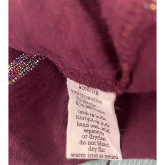 Ace & Jig Arbor Mini Dress Incense Deep Purple Metallic Rainbow Thread Stripe XS - Picture 10 of 11